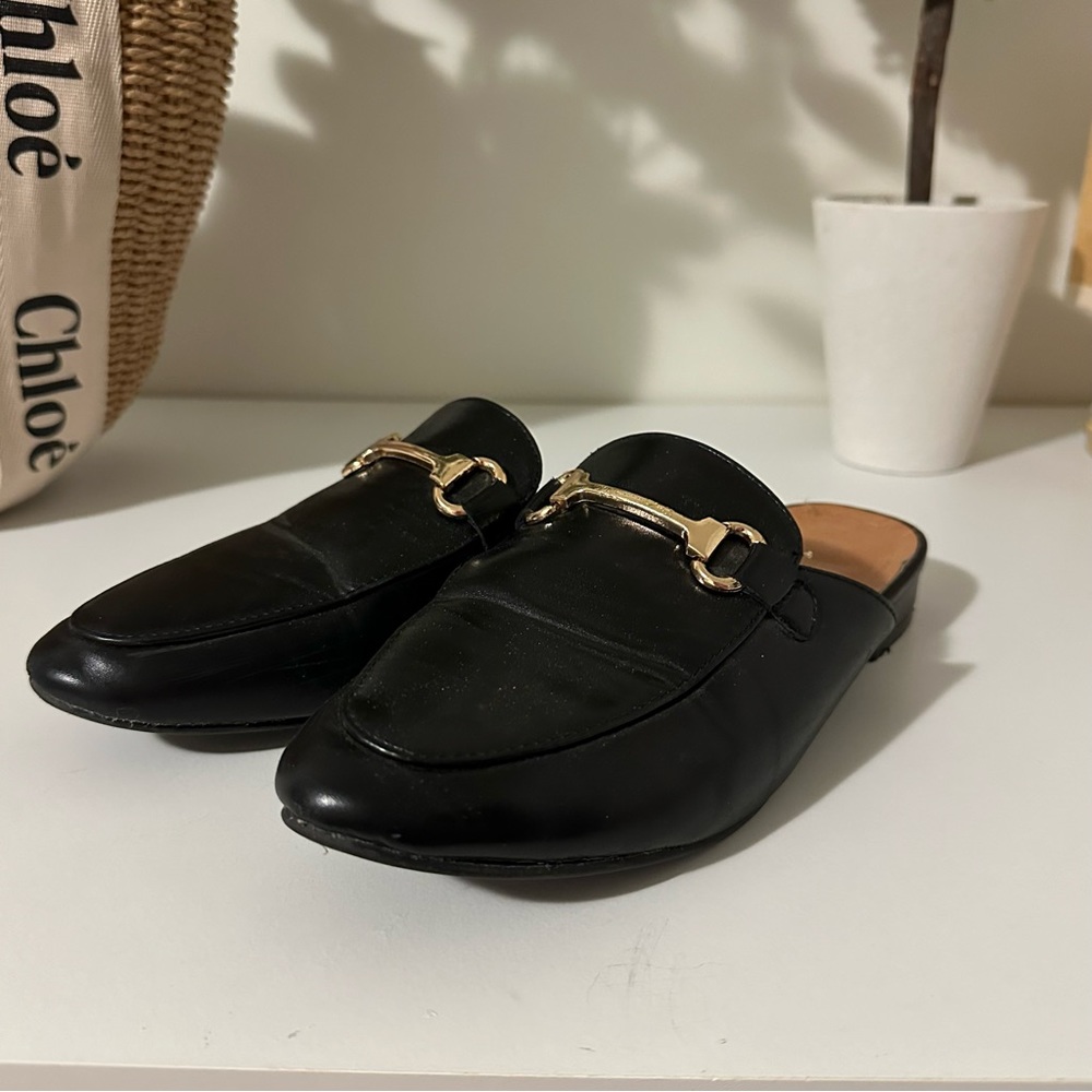 Black loafers